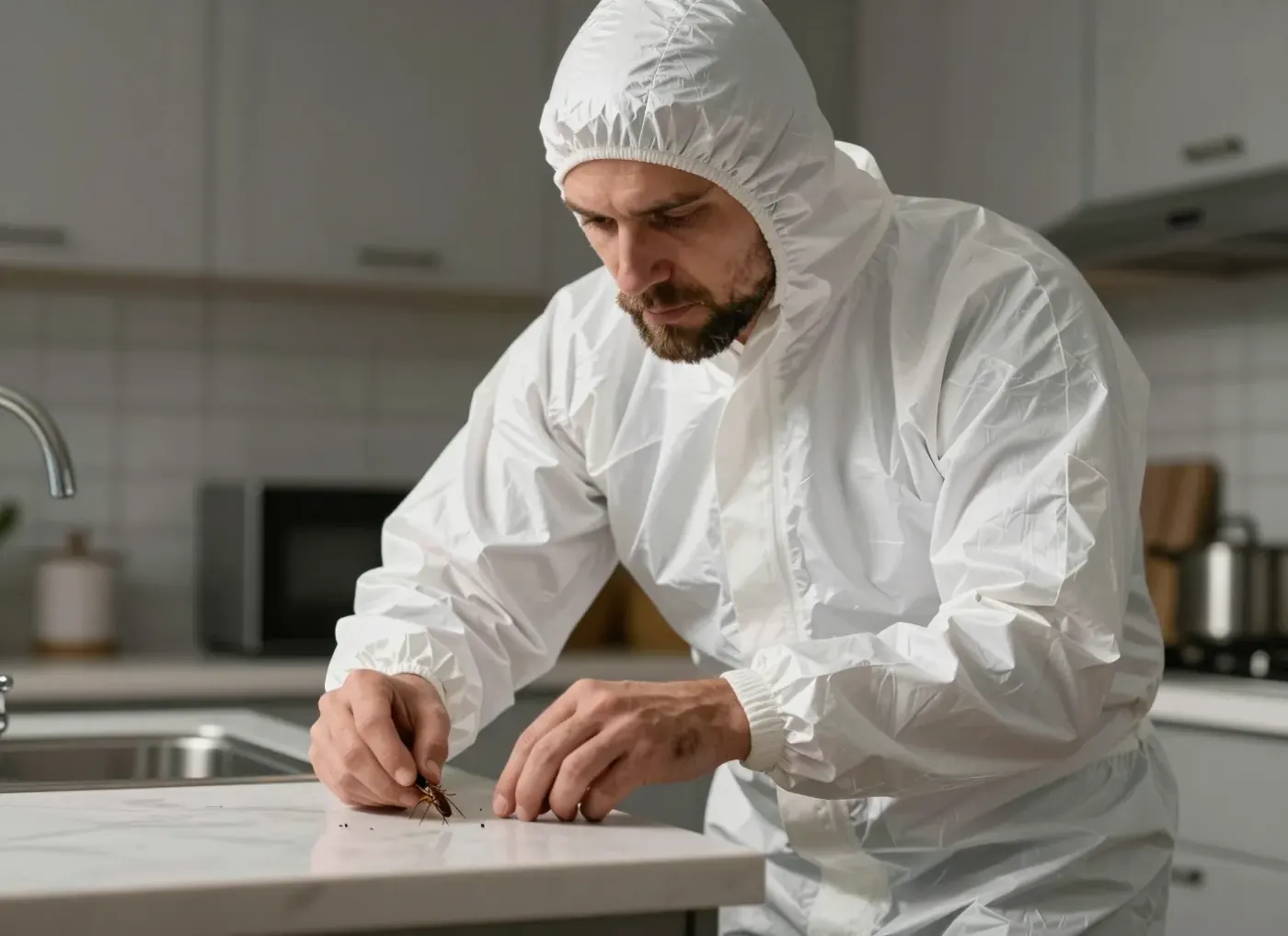 Behandlung hinter Küchengeräten in einer Gastronomieküche