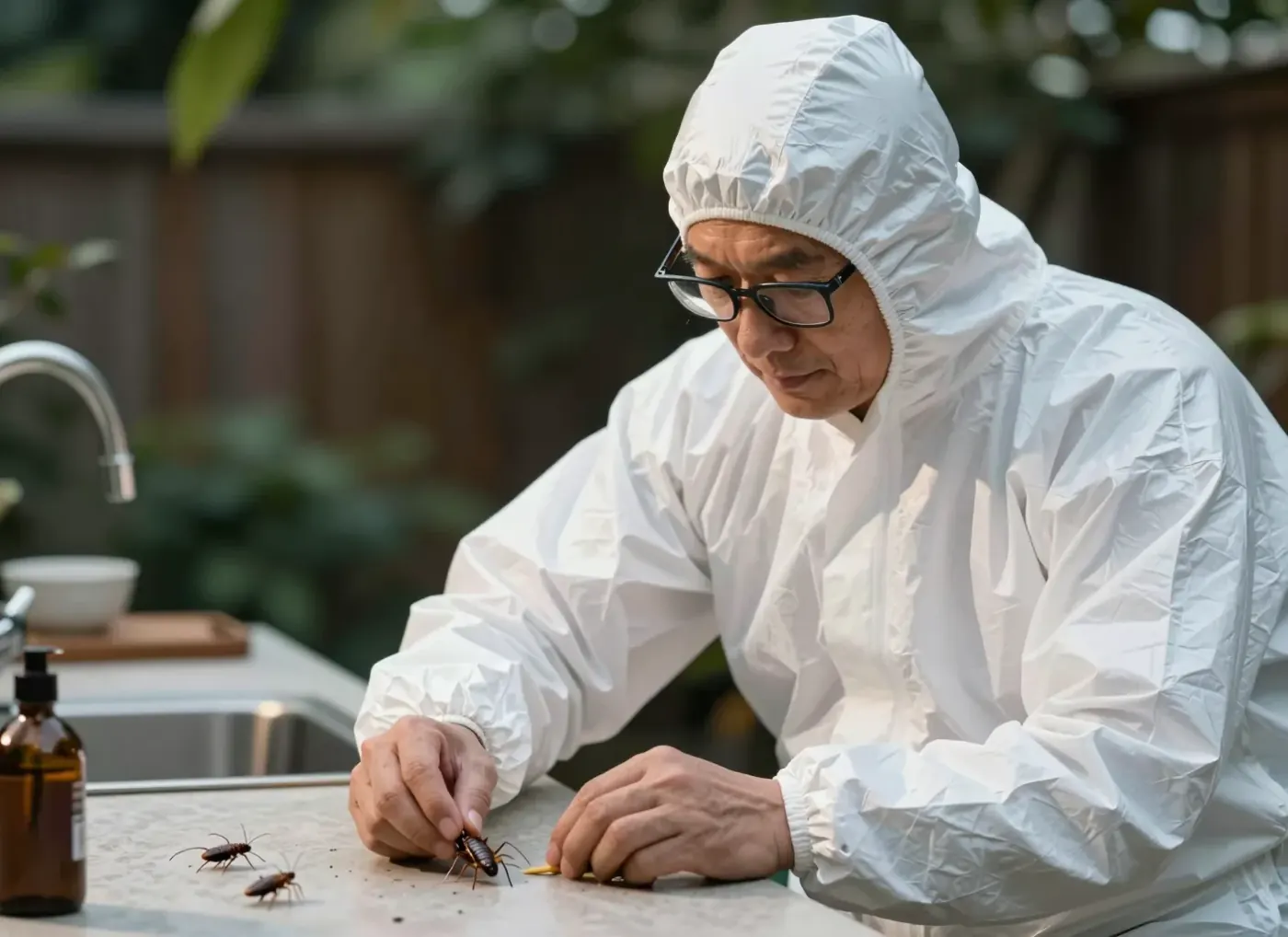 Kontrolle unter der Küchenzeile eines Gastronomiebetriebs